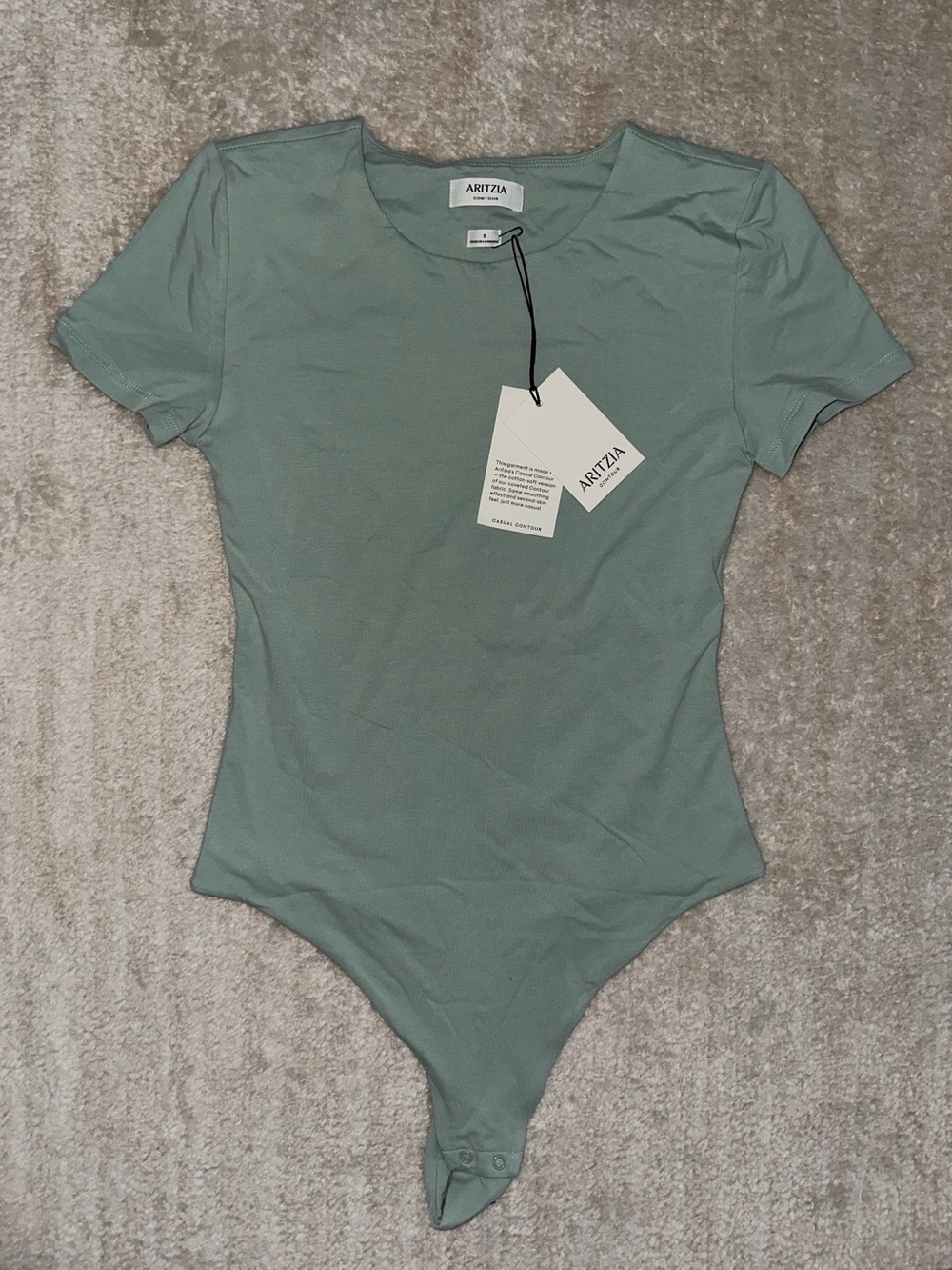 Aritzia Contour Crewneck Terrace Sage bodysuit in size small